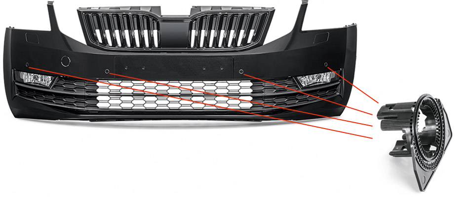 Bumper with PDC holder
